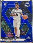 Stephon Castle 2024-25 Panini Mosaic 14/35 Blue Choice Prizm RC Spurs #236