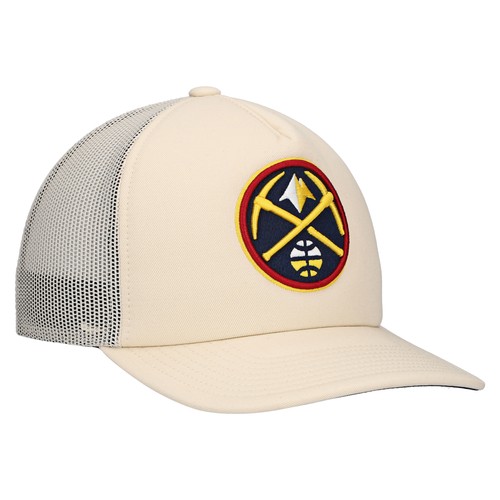 Men's Mitchell & Ness Cream Denver Nuggets Trucker Adjustable Hat - 第 3/4 張圖片