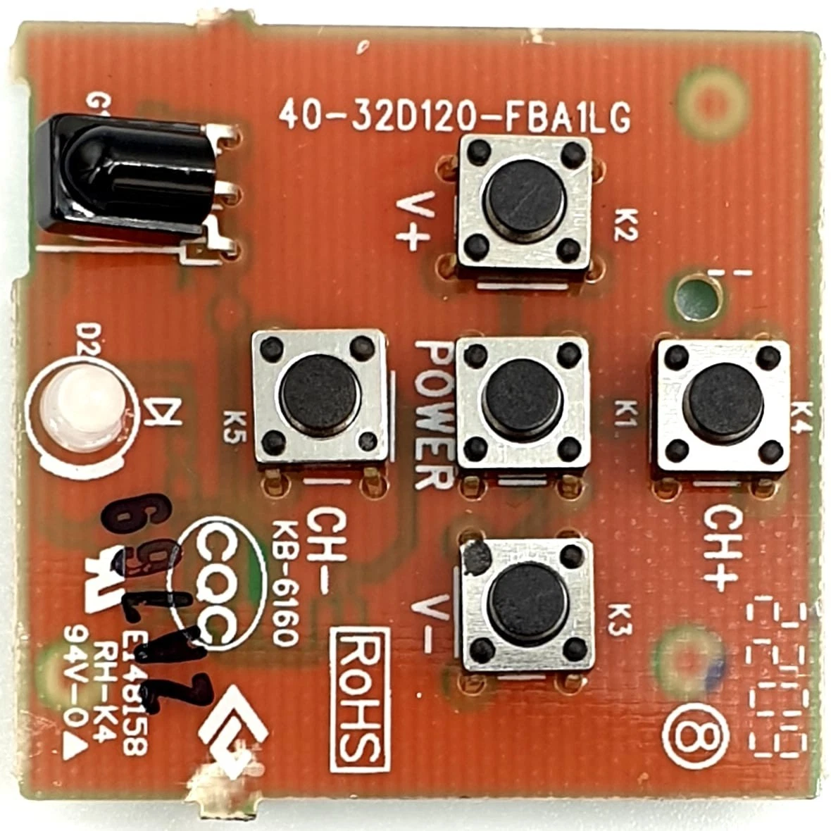 Bouton Power Pour TV THOMSON 42FU5553 – Réf 40-E5300A-KEA2XG