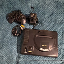 SEGA Mega Drive PAL Black Console 1601-05 w/ Controller Power & AV Leads
