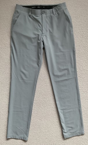 Men’s Under Armour Grey Golf Trousers - Size 34” Waist, Inside Leg 32” - Used