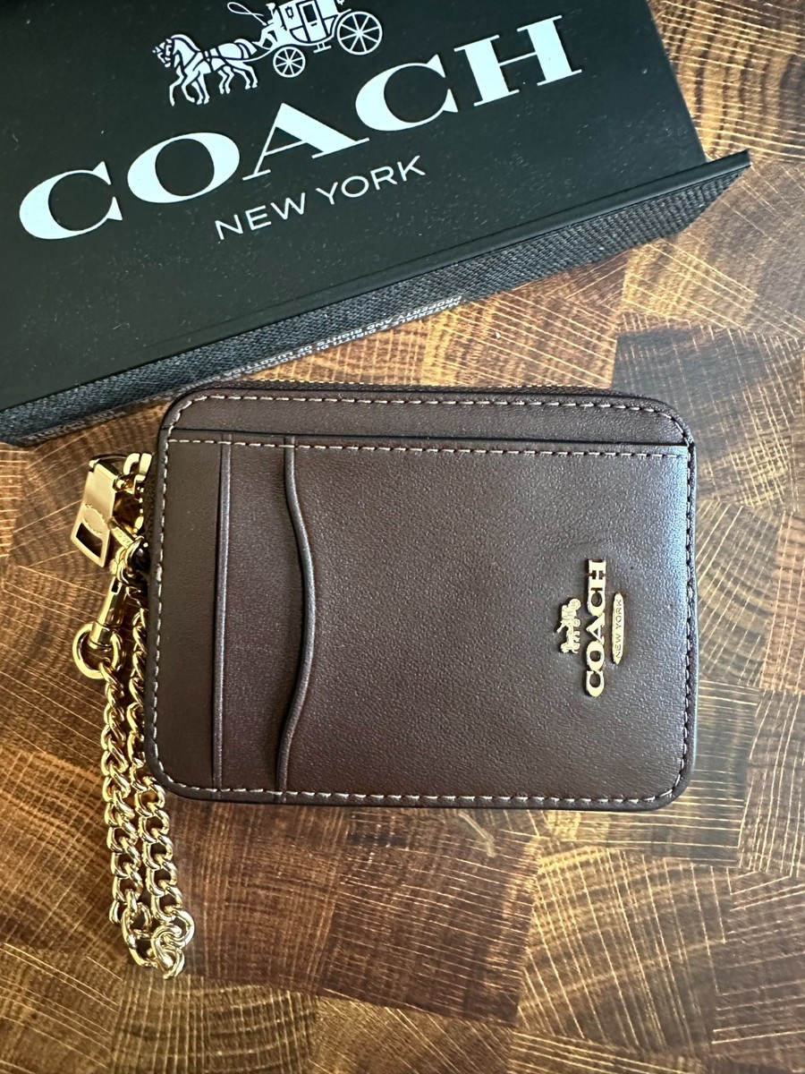 BN Coach Zip Card Case W Chain Wristlet~Wallet~pick color | eBay