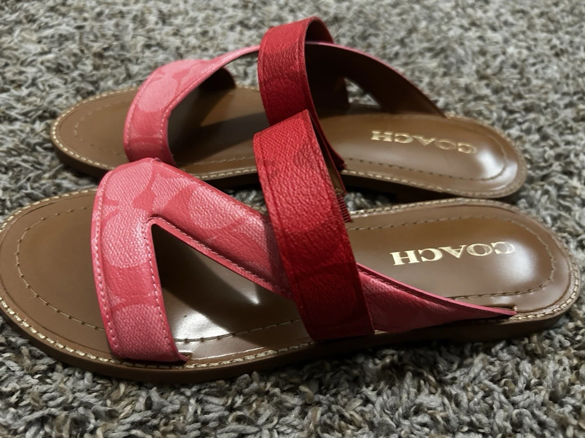 Coach Leather Upper Slide Sandals for Women for sale | eBay