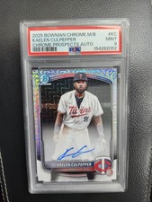 KAELEN CULPEPPER 2025 BOWMAN CHROME MEGA BOX REFRACTOR AUTO. PSA 9. TWINS