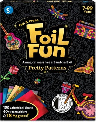 Foil Fun Pretty Patterns, 18 DIY Magnets MessFree Art, Colorful Creative Party