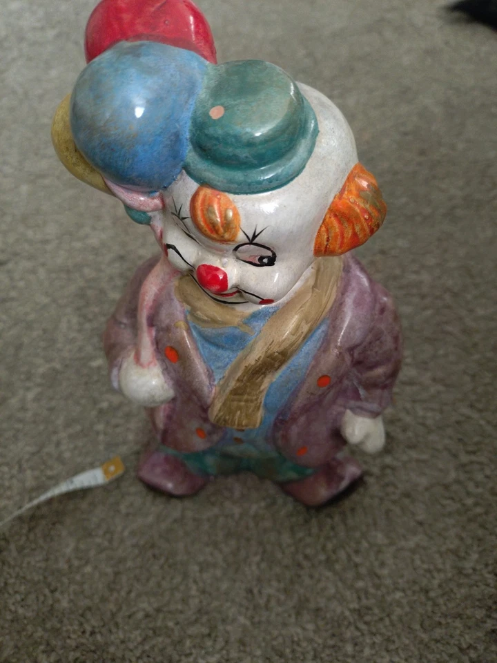 Vintage 1960s CLOWN MONEY BOX  ~ Painted 8" - Image 4 of 4