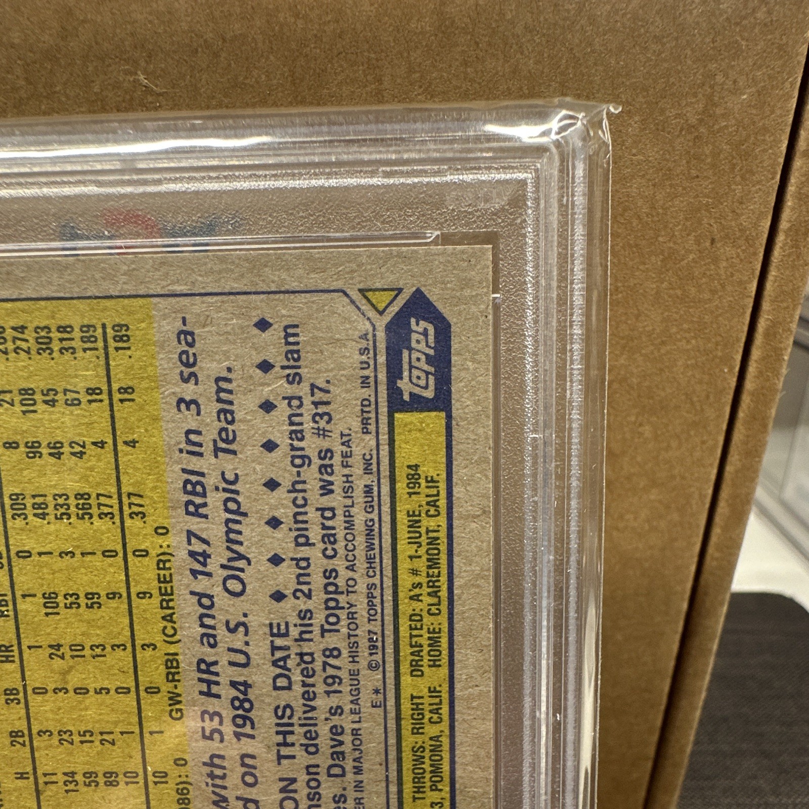 Topps 1987 Topps Baseball Mark McGwire #366 MLB Athletics PSA 10 Graded view 9