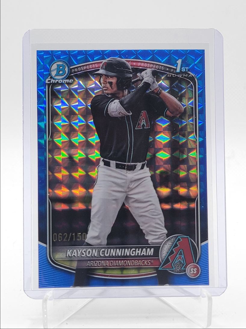 KAYSON CUNNINGHAM 2025 BOWMAN CHROME DRAFT 1ST BLUE GEOMETRIC /150 Q3967