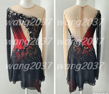 Figure Skating Dress Spandex Elasticity Competition Skating Wear black dyeing