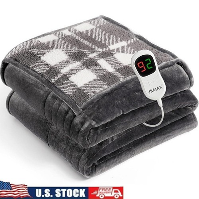 #ad Heated Electric Blanket 72quot;x84quot; Flannel Heating Blanket with 10 Heating Levels $41.80