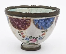 OTTOMAN TURKISH SULEYMANIYE ENAMEL ZARF CUP 18TH CENTURY
