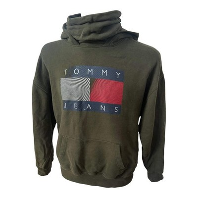 Tommy Hilfiger Hoodie Herren Gr S Oliv Kapuzenpullover Baumwolle Casual