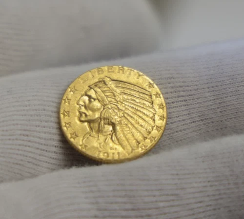 1911 US $5 Indian Gold Piece Half Eagle AU
