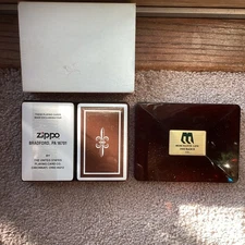 Vintage Zippo Box Advertisement Sealed Playing Cards Merchants Life Ins Co