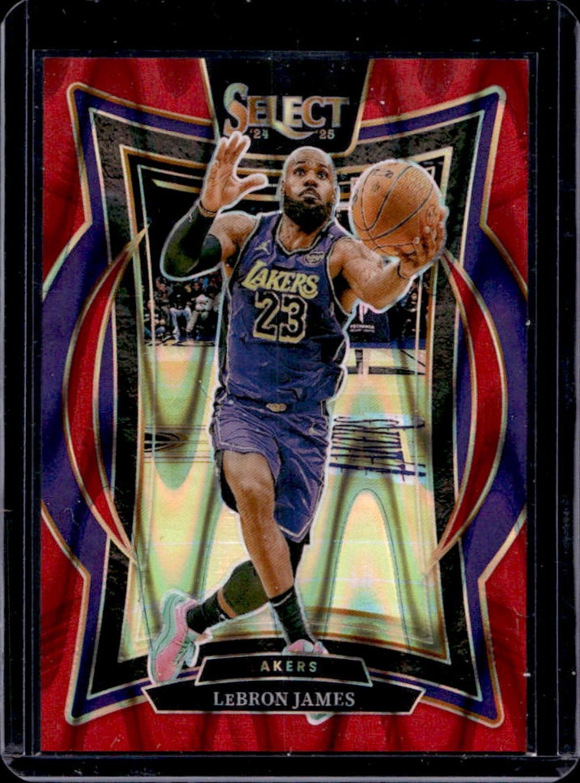 2024-25 Select LeBron James Concourse Red Tectonic Prizm #65/65 Lakers