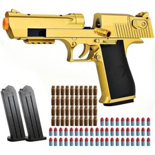 Toy Gun Gold Toy Pistol Shell Ejecting Soft Bullet Gun