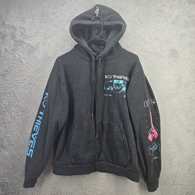 100 Thieves Halo Energy Sword Hoodie Mens Large Black Graphic Hoodie Sweatshirt