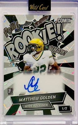 2025 Wild Card Comix Rookie! Matthew Golden RC Auto 1/2 Rainbow Laser