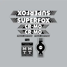 MT Racing - SUPERFOX Cromo Black & White on clear decal set - old school bmx