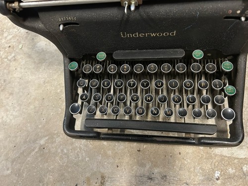 Vintage 1920s-1940s Underwood Black Typewriter Model 5 All Keys In Tact Steel - Picture 7 of 11