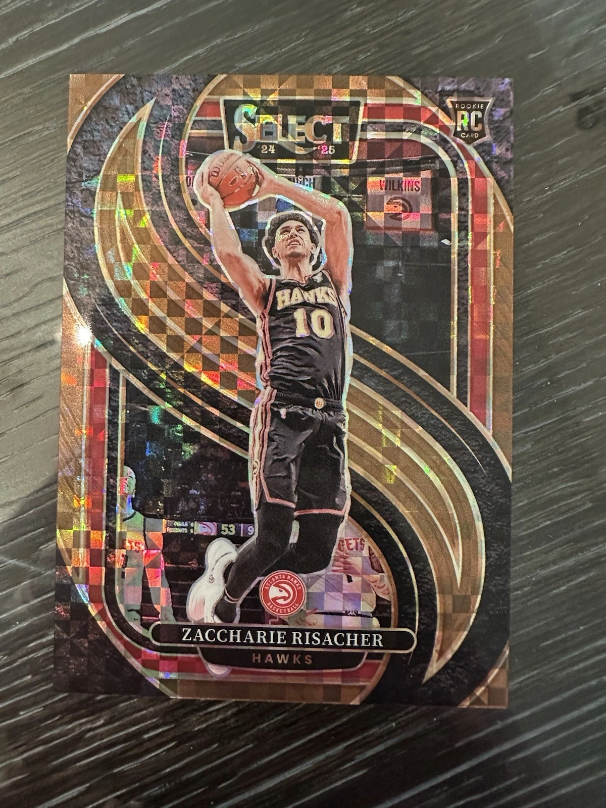 2024-25 Panini Select Zaccharie Risacher #180 RC Rookie Premier Bronze Check /49
