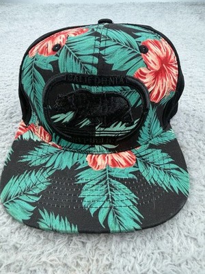 Sole Addiction California Republic Bear Snapback Hat Tropical Floral