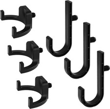 6 Pcs Storage Shed Hooks Suncast Black J & U Hanger Tool Shelves Organizer
