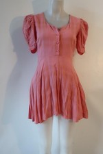 Womens LoveShackFancy Cora Pink (Item-419) Puff Sleeve Plaid Mini Dress XS