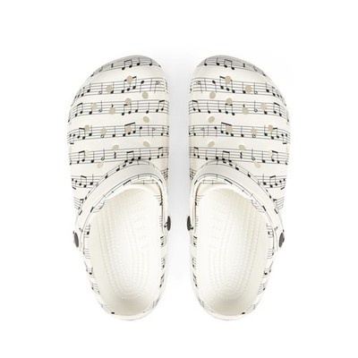 Sheet Music Pattern Shoes | Musical Note Clogs