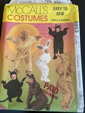 McCall's 8953 Size 42 44 Adults' Animal Costumes Lion Bear Cat Bunny Kangaroo