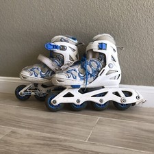 Roller Skates, RE Action ABC 3   Blue/White Color, Adjustable Fit, EU Size 31  36