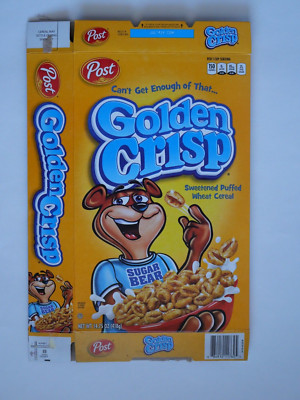 Post Golden Crisp Cereal Box