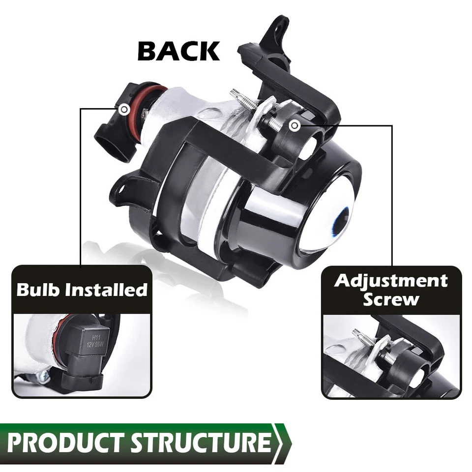 Ajuste para 2010-2013 Buick LaCrosse para-choque luzes de neblina lâmpadas de direção com lâmpadas + moldura - Imagem 3 de 4