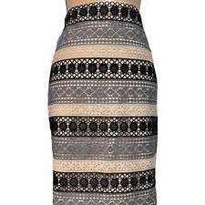 Talbots Blue And White Eyelet Pencil Skirt Size 8p