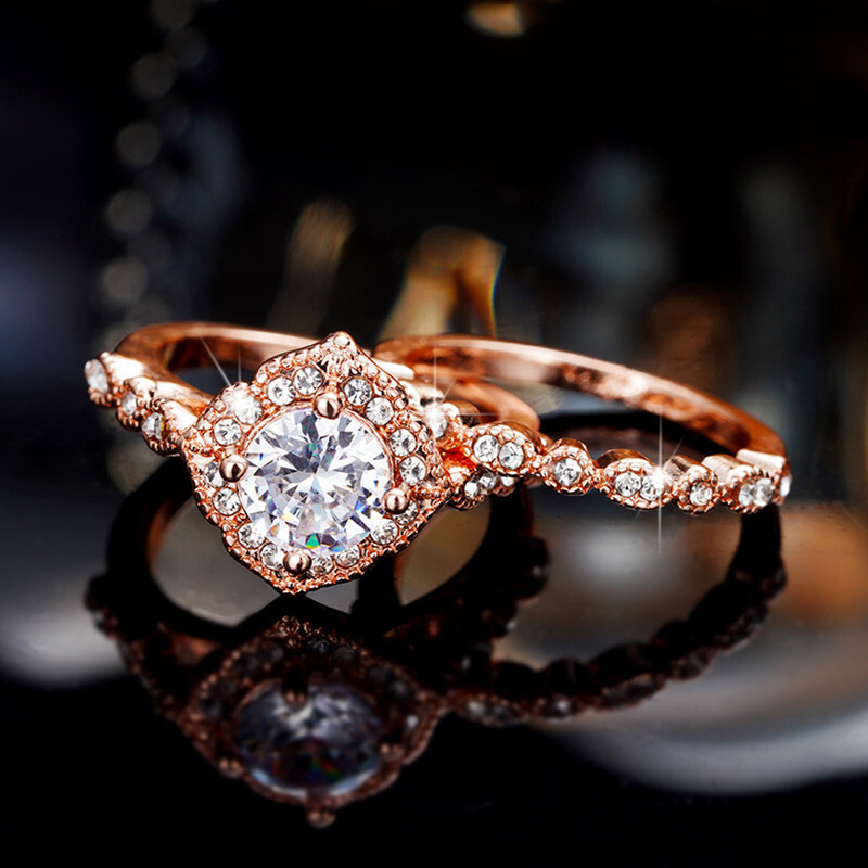 Wedding Ring 14kt Gold Cubic Zirconia Rings Gold Engagement Rings