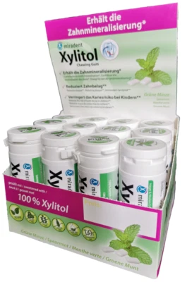 WWW.SPEISEKAMMER-SHOP.DE 12 x 30 Miradent Xylitol Zahnpflege Kaugummi Spearmint Ohne Aspartam Zuckerfrei