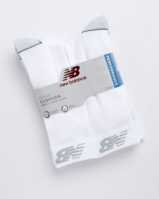 New Balance  Men's Active Cushion Crew Socks 5-Pack  MOISTURE CONTROL~BREATHABLE