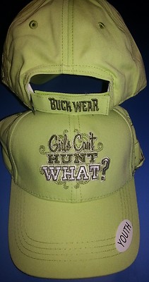 New GIRLS CAN'T HUNT WHAT Youth Hat Cap Lime Green