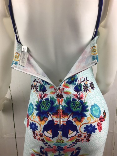 Bisou Bisou Women's Floral Halter Bodycon Mini Dress Sz. 2 - Picture 13 of 15