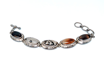 Massives Starborn Designer Achat Armband 925 Sterlingsilber 35 Gramm Art-Nr:1156
