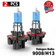 2pcs 9008 H13 Halogen Headlight Bulbs High Low Beam Kit 6000k White 55w 2000lm