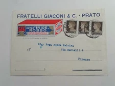 Advertising postcard colors Tuscan lawn extra iris futurism 