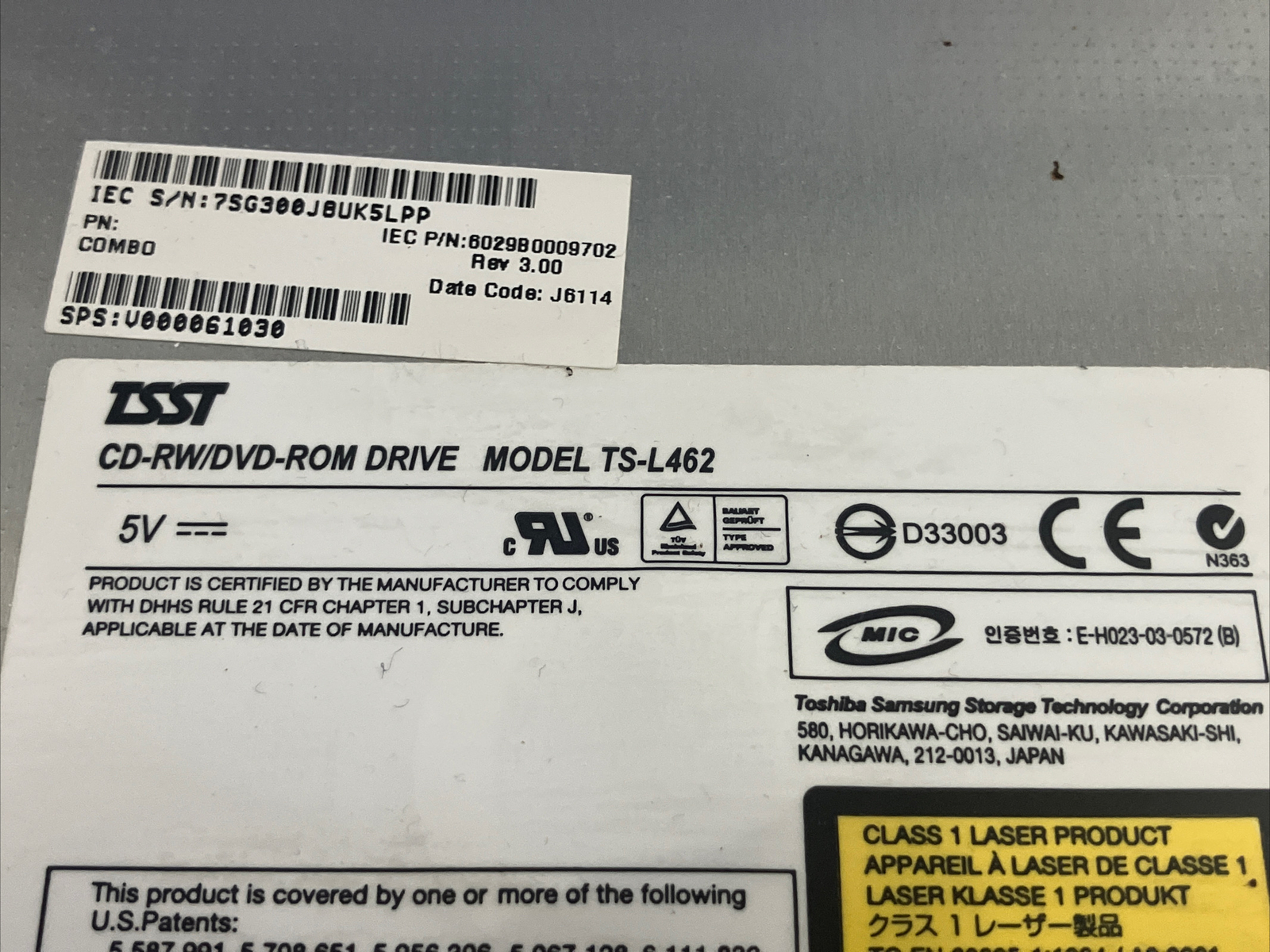 HP TSST Internal CD DVD Laptop Drive Model TS-L462