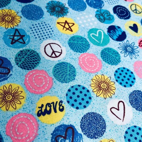 Polka Dot Fabric Peace Love Wish Jessica Flick Benartex 33"L x 44”W 100% Cotton - Picture 8 of 11