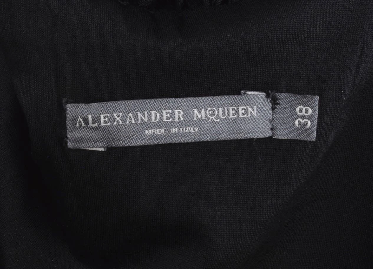 Abito camicetta Alexander McQUEEN Donna Gioiello Nero Drappeggiato Cowl 38 2