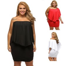 Women's Bridesmaid Bandeau Overlay Off Shoulder or Cold Shoulder Mini Dress