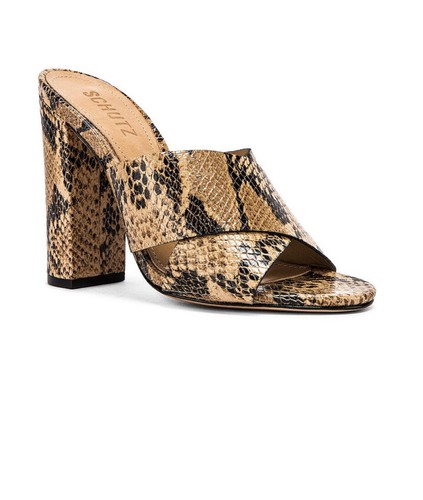 Schutz Womens Zada Faux Snakeskin Block 