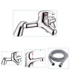 Bath Tap Set Shower Basin Chrome Mixer Tub Single Lever Mono Bathroom Tub Filler