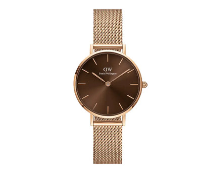 Petite Amber Rose Gold Brown DW00100476 Damenuhr¦Rosegold Armband