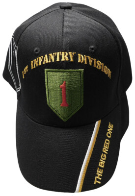 2nd Infantry Division Bestickte Schwarze Kappe, Schwarz